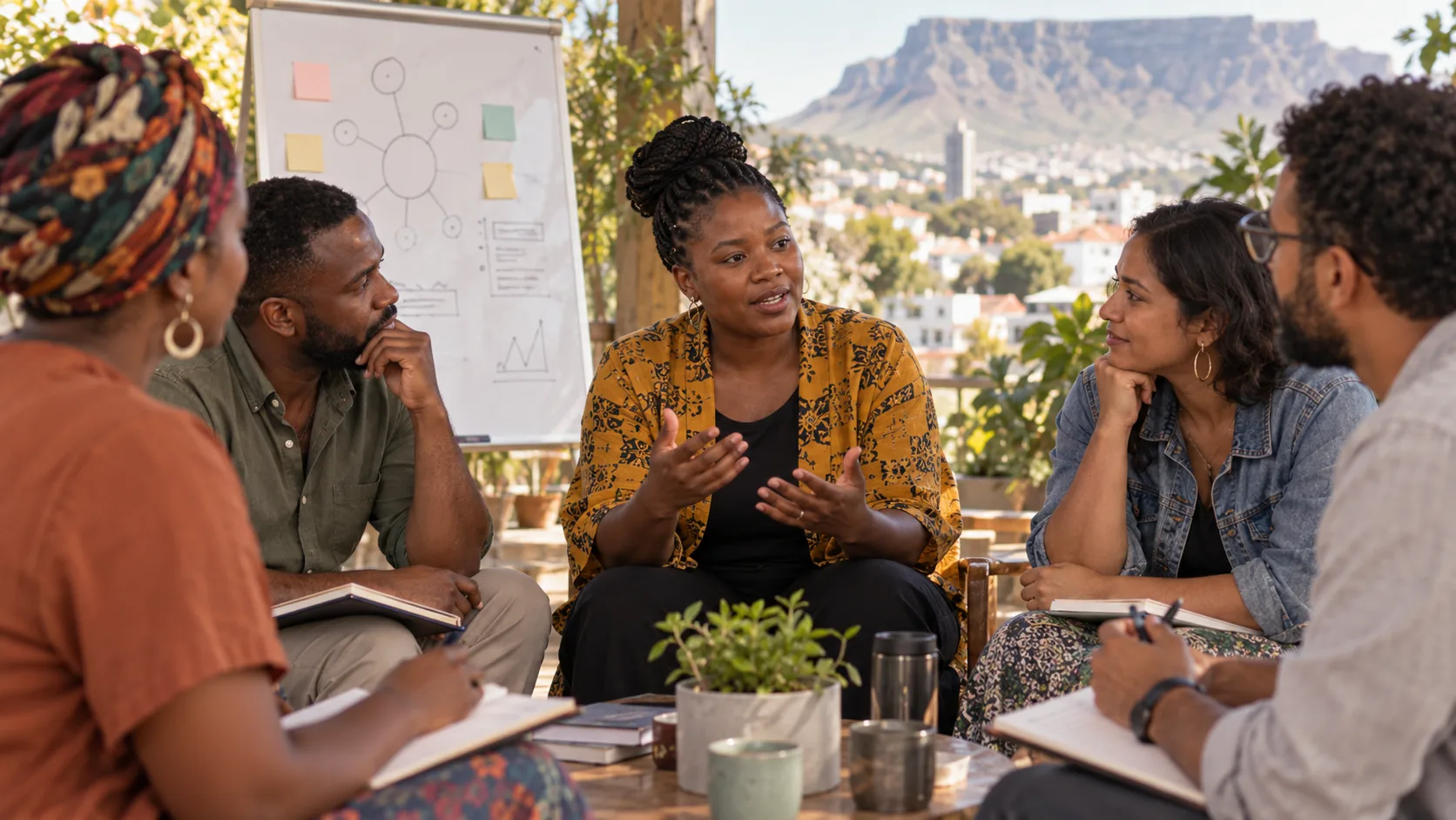A group in conversation and collective reflection